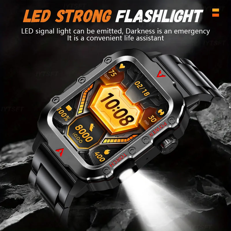 G.L Wear 2025 New Sports Smart Watch Bluetooth Talk LED Flashlight Multi-function Outdoor Sports Smart Watch for Men Women